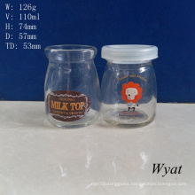 100ml Glass Pudding Jar Glass Milk Jar 4oz Glass Yogurt Jar with Stopper